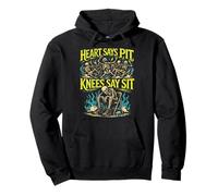 Heart Says Pit Knees Say Sit Squelette Citation drôle Sweat à Capuche