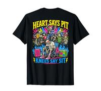 Heart Says Pit Knees Say Sit Squelette Citation drôle T-Shirt