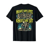 Heart Says Pit Knees Say Sit Squelette Citation drôle T-Shirt