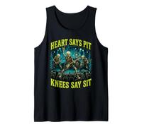 Heart Says Pit Knees Say Sit Squelette drôle Débardeur