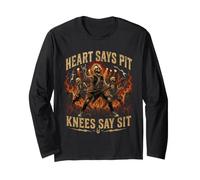 Heart Says Pit Knees Say Sit Squelette drôle Manche Longue