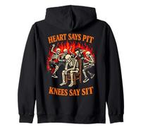 Heart Says Pit Knees Say Sit Squelette drôle Sweat à Capuche