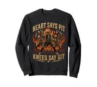 Heart Says Pit Knees Say Sit Squelette drôle Sweatshirt