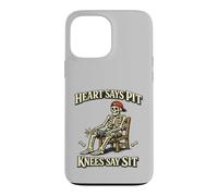 Heart Says Pit Knees Say Sit Squelette Vintage Entraînement Humour Coque pour iPhone 13 Pro Max