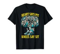 Heart Says Pit Knees Sit AIT Funny Moshing Rocker Old Man T-Shirt