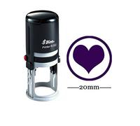 HEART SHAPE cachet rond auto-encrage caoutchouc Brillant Mini ronde Stamper 20mm enseignants Stamp