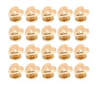 Heart Shape Decoration Stud Rivets Zinc Alloy Leather Belt Repair Rivets 10mm 20PCS for Leather Craft DIY Projects Christmas Gifts (Gold)