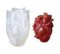 Heart Shape Silicone Mold - White Candle Mold, Resin Crafts with Molding Use, 3D Casting Form, Wax Candle, Artistic Tool for Creating Decorative Handmade Pieces and Creative Hobby Projects at Home