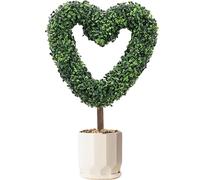 Heart Shaped Artificial Topiary, Simulated Spring Garden Plant Stake, Decorative Outdoor Greenery Accent with Realistic Leaves, Garden Decoration for Courtyard Lawn Porch Backyard Wedding Planter Pot