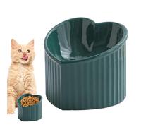 Heart Shaped Bowl - Inclined Cat Food Dishh, Porcelain Elevated Feeding Tray, Shallow Pet Meal Plate, Medium Slanted Pet Dish, Non Slip Cute Style | Pett Feeding Dish for Cats Dogs Indoor