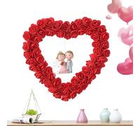 Heart Shaped Garland, Artificial Flower Wreath, Romantic Flowers Garland, Wedding Flower Wreath, Artificial Flower Garland Wreath For Valentine's Day, Weddings, And Romantic Home Decoration