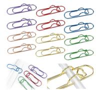 Heart Shaped Metal Pen Clip, 12/24PC Metal Pen Holder Clips for Notebook Papers Journal Book Jumbo Office Supplies, Pencil Organizer Clip, Durable Steel Heart Paper clips Pens Holder (12pc MIX)