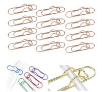 Heart Shaped Metal Pen Clip, 12/24PC Metal Pen Holder Clips for Notebook Papers Journal Book Jumbo Office Supplies, Pencil Organizer Clip, Durable Steel Heart Paper clips Pens Holder (12pc E)