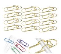 Heart Shaped Metal Pen Clip, 12/24PC Metal Pen Holder Clips for Notebook Papers Journal Book Jumbo Office Supplies, Pencil Organizer Clip, Durable Steel Heart Paper clips Pens Holder (12pc C)