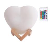 Heart Shaped Night Light | USB Rechargeable LED Decoration - Heart Shaped Light With Stand and Remote Control - Valentine's Day Nursery Bedroom Teen Home Living Room Office