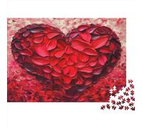 Heart-Shaped Petal Puzzle 1000 Pieces Puzzle Impossible Puzzles Classique Moderne Art Mural Cadeau Unique Home Decor Apour Adultes Et Enfants À Partir De 12 Ans 1000pcs (75x50cm)
