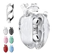 Heart-Shaped Protective Case for AirPods 3/4/pro, Heart-Shaped Liquid Silicone Protective Case - Drop-Proof Cover, with Keychain, Fantasy Design for Airpod 3/4/pro with Full Protection (White,Pro)