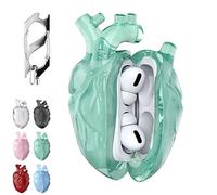 Heart-Shaped Protective Case for AirPods 3/4/pro, Heart-Shaped Liquid Silicone Protective Case - Drop-Proof Cover, with Keychain, Fantasy Design for Airpod 3/4/pro with Full Protection (Green,Pro)
