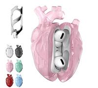 Heart-Shaped Protective Case for AirPods 3/4/pro, Heart-Shaped Liquid Silicone Protective Case - Drop-Proof Cover, with Keychain, Fantasy Design for Airpod 3/4/pro with Full Protection (Pink,4)