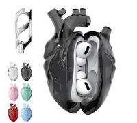 Heart-Shaped Protective Case for AirPods 3/4/pro, Heart-Shaped Liquid Silicone Protective Case - Drop-Proof Cover, with Keychain, Fantasy Design for Airpod 3/4/pro with Full Protection (Black,Pro)