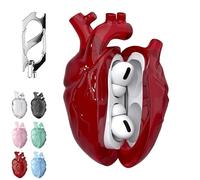 Heart-Shaped Protective Case for AirPods 3/4/pro, Heart-Shaped Liquid Silicone Protective Case - Drop-Proof Cover, with Keychain, Fantasy Design for Airpod 3/4/pro with Full Protection (Red,Pro)