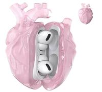 Heart-Shaped Protective Coat for AirPods 4, Silicone Clear Cover, 3D Liquid Silica Gel Earphone Coats, Fantasy Design for Airpod 4 Coat with Full Protection Against Drops (Pink)