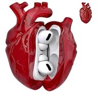 Heart-Shaped Protective Coat for AirPods 4, Silicone Clear Cover, 3D Liquid Silica Gel Earphone Coats, Fantasy Design for Airpod 4 Coat with Full Protection Against Drops (Red)
