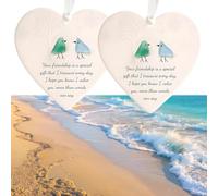 Heart-Shaped Sea Glass Friendship Decor, 2025 New Timeless Friendship Heart Keepsake, Sea Glass Art, for Best Friends, Home Decor (05)