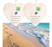 Heart-Shaped Sea Glass Friendship Decor, 2025 New Timeless Friendship Heart Keepsake, Sea Glass Art, for Best Friends, Home Decor (07)