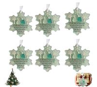 Heart-Shaped Sea Glass Friendship Decor, 3D Sea Glass Snowflake Friendship Christmas Tree Hanging Ornament, Timeless Friendships Heart Keepsake Gift for Friends, Home Decor (6*Pcs)