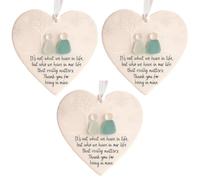 Heart-Shaped Sea Glass Friendship Decor, Timeless Friendship Heart Keepsake, Best Christmas Decor, Sea Glass Art for Best Friend (3pcs)