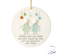 Heart-Shaped Sea Glass Friendship Decor, Timeless Friendship Heart Keepsake, Christmas Tree Hanging Ornaments, Shaped by Nature & Crafted by Hand, Friendships Gifts (D)