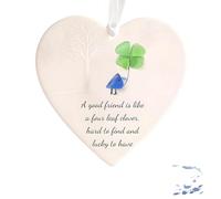 Heart-Shaped Sea Glass Friendship Decor, Timeless Friendship Heart Keepsake, Christmas Tree Hanging Ornaments, Shaped by Nature & Crafted by Hand, Friendships Gifts (C)