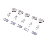 Heart Shaped Twist Lock 5 Sets | Metal Clasp Hardware for Handbags/Purses/Leather Crafts | Silver & Bronze Bag Accessories (Argent)