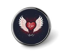 Heart Shaped with Angel Wings Brooch Pin for Women Men Cute Badge Collar Lapel Pins for Backpack Dress Accessories