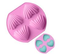 Heart Shell Silicone Cake Mould - Chocolat Fondant Mould | Chocolate Moulds | 4 Cavities Silicone Moulds A of Love for Dessert for Mousse | Heart Chocolates Mold