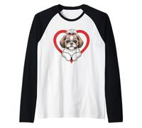 Heart Shih Tzu Glasses Shih Tzus Manche Raglan