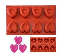 Heart Silicone Mold - 8-Cavity Dessert Pan for Kitchen Valentine's Day | Flexible Soap Molds for Cake Decorating Candy Making Party Treats Resin Art Craft Baking Supplies for Home Creatives Projects