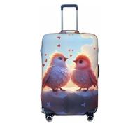 Heart Sky Bird Housses de voyage élastiques pour valises de 45,7 à 81,6 cm, Noir, CH