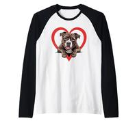 Heart Staffordshire Bull Terrier Glasses Staffy Manche Raglan