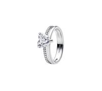 Heart Sterling Silver Ring with Clear Cubic Zirconia