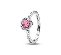 Pandora Bague pour femme en forme de cœur rose en relief 198421C03 Taille de la bague : 48