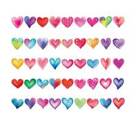 Heart Stickers For Kids | Colored Heart Stickers Sheets For Kids | 45 Pieces Matte Self Adhesive Home Decor | | Textbooks Pencil Cases Water Cups Preschool School Classroom Reward Party Craft Decorat