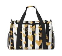 Heart Strip Sac de voyage compact résistant à l'eau pour le sport, la gym et le week-end pour homme et femme
