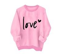 Heart Sweater for Women Funny Love Heart Shirts Casual Valentine Pullover Long Sleeve Tops