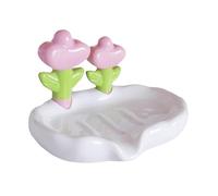 Heart to Heart Qmv547 Porte-savon en céramique auto-drainant - Porte-savon décoratif - 1 pièce Qmv547 (blanc, 14,5 x 11 x 3 cm)