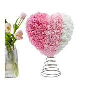 Heart Tree Topper - PP, 8.66x3.93x11.61 Inches, Rose Design Decoration | Versatile Hanging Ornament Heart Tree Toppers, Valentine Party Decor For Wedding, Birthday, Holiday, Wall, Home, Front Door