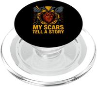Heart Warrior My Scars Tell a Story Cool Surgery Patient PopSockets PopGrip pour MagSafe