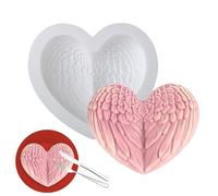Heart Wings Mold - Artistic Baking Form, Soft Flexible Mould, Food Grade Silicone Tool with Detailed Texture, Kitchen Category Baking Supply, Cake Chocolate Dessert Making for Family Friends