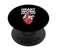 Heart Work Pays Off Inspiration Graphic PopSockets PopGrip Adhésif